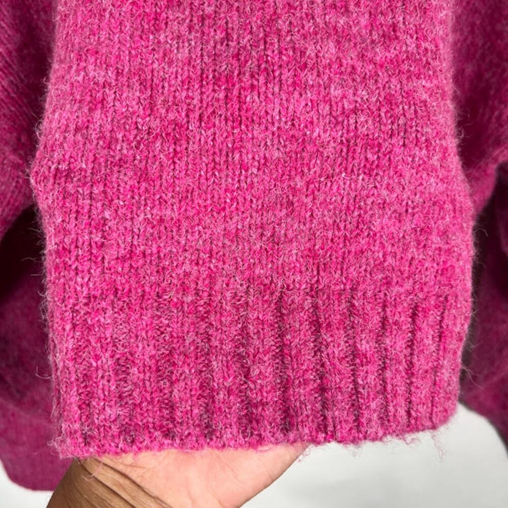 Anthropologie Pink Crewneck Fuzzy Knit Sweater - Picture 5 of 9